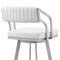 Armen Living Scranton 26" Swivel White Faux Leather and Silver Metal Bar Stool 795044878219 - alternate 7